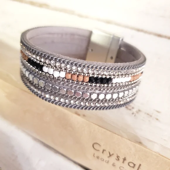 Crystal Avenue Accessories Bracelet Magnetic Beaded Rhinestone